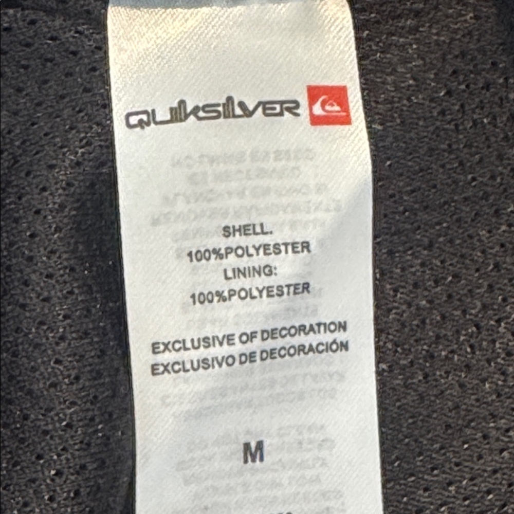 Men’s Quicksilver Water Repellant Windbreaker. Size Med. - Picture 13 of 16